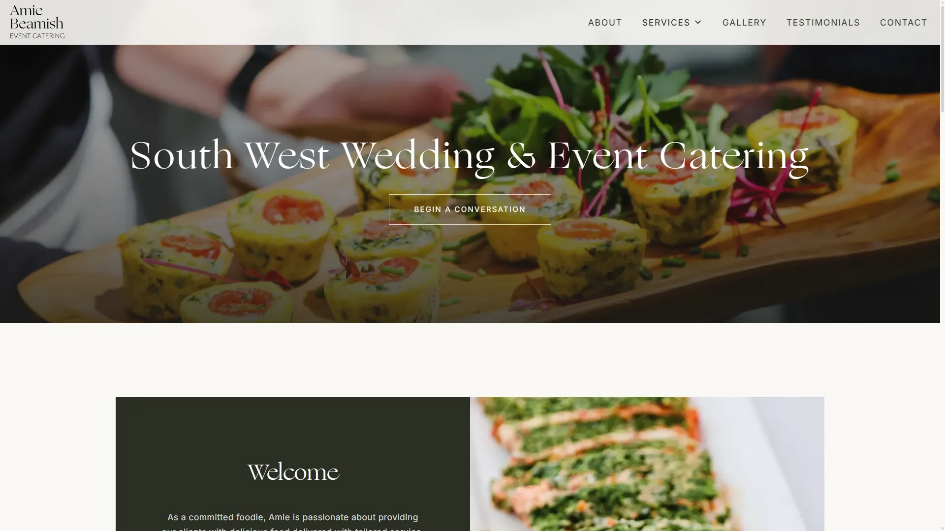 Amie Beamish Catering website