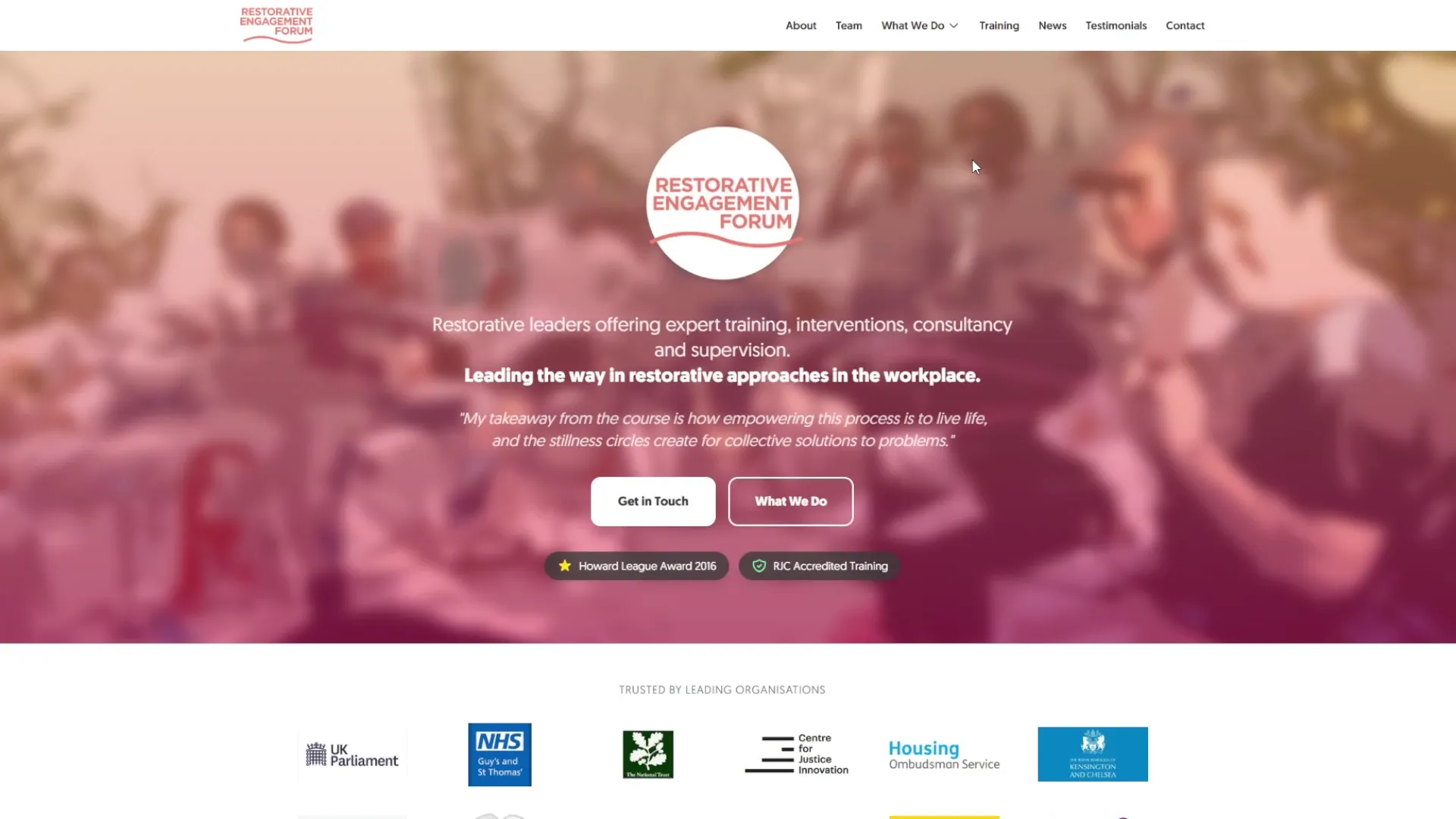 Restorative Engagement Forum website